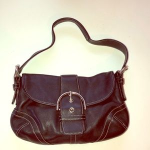 Coach Small Black Shoulder Leather Bag